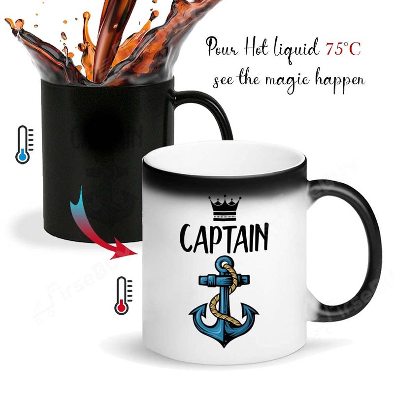 FirseBUY Magic Mug for Him Captain Anchor Printed Ceramic Coffee Cup Gift for Men - Image 2