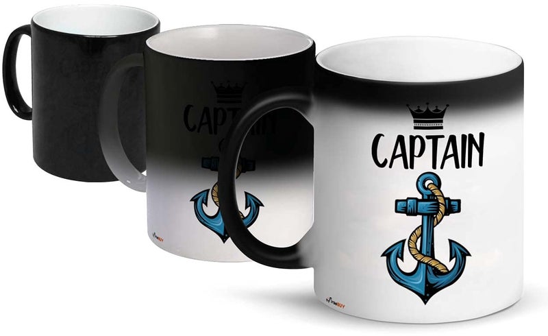 FirseBUY Magic Mug for Him Captain Anchor Printed Ceramic Coffee Cup Gift for Men - Image 1