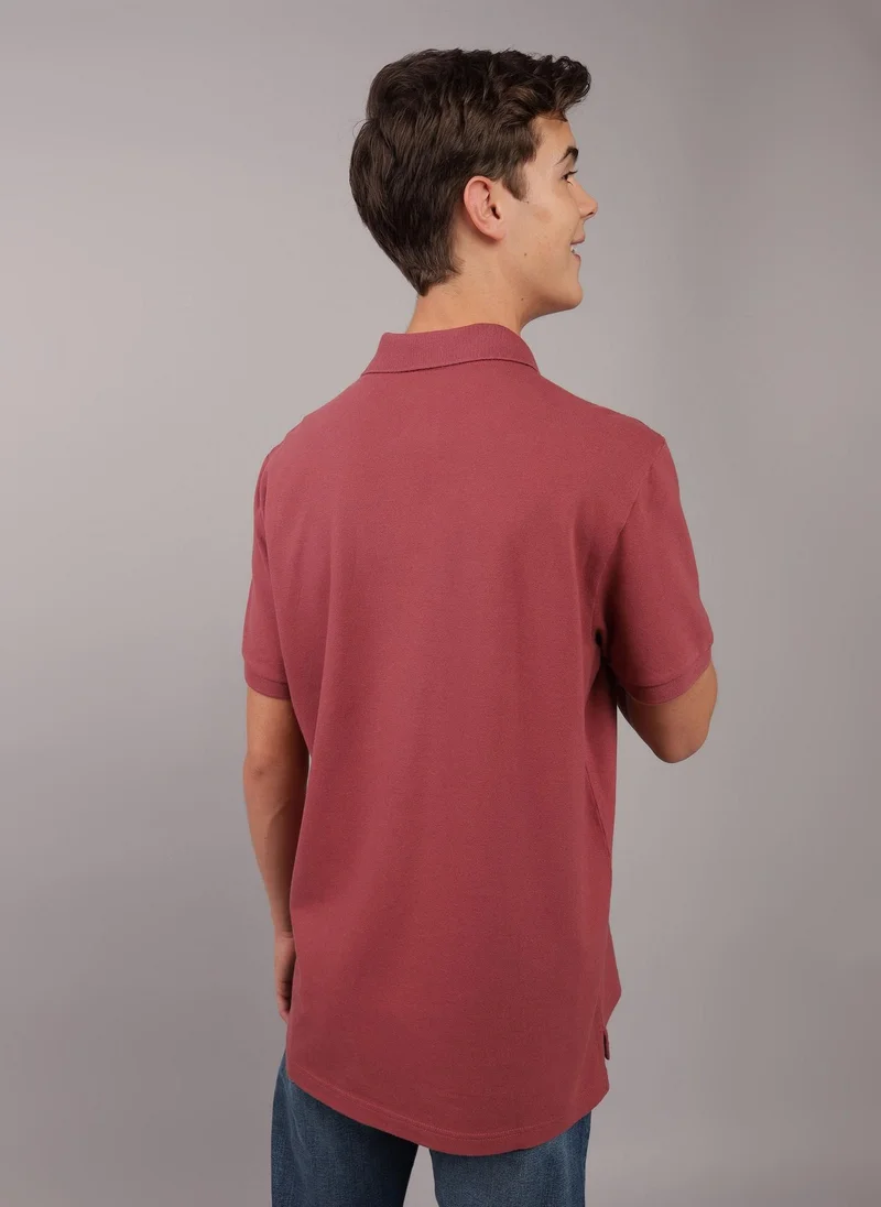 American Eagle Logo Deatiled Short Sleeve  Polo Shirt