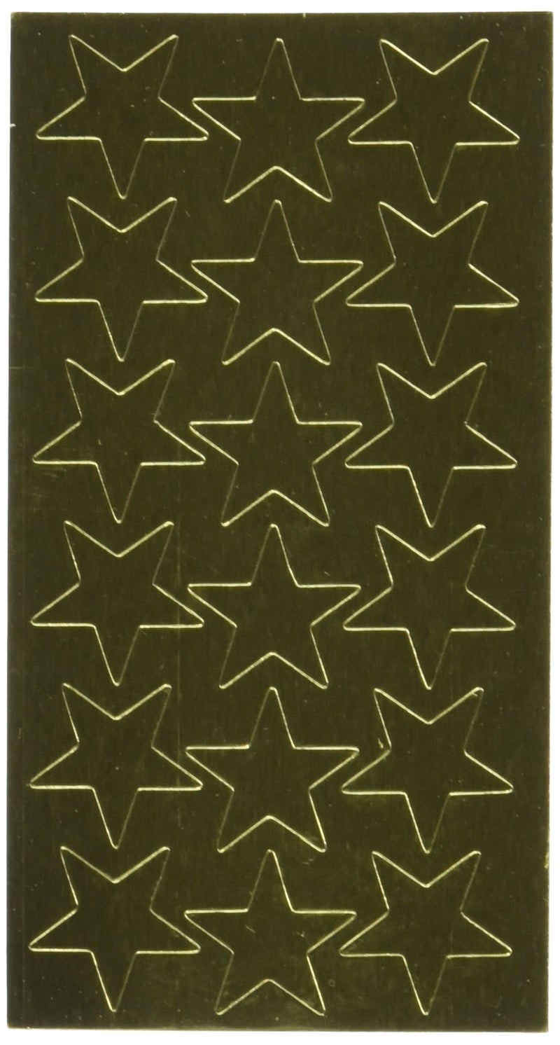 Foil Stickers, Stars, Self Adhesive, 3/4", Gold (PMGEU824240)