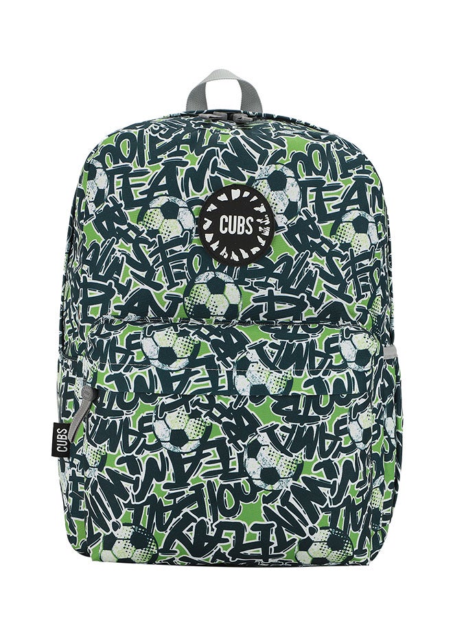 CUBS Football Print Waterproof Kids 28L Backpack with zip closure Ideal for 6-12 years age group, Compatible with 15" Laptop - Image 1