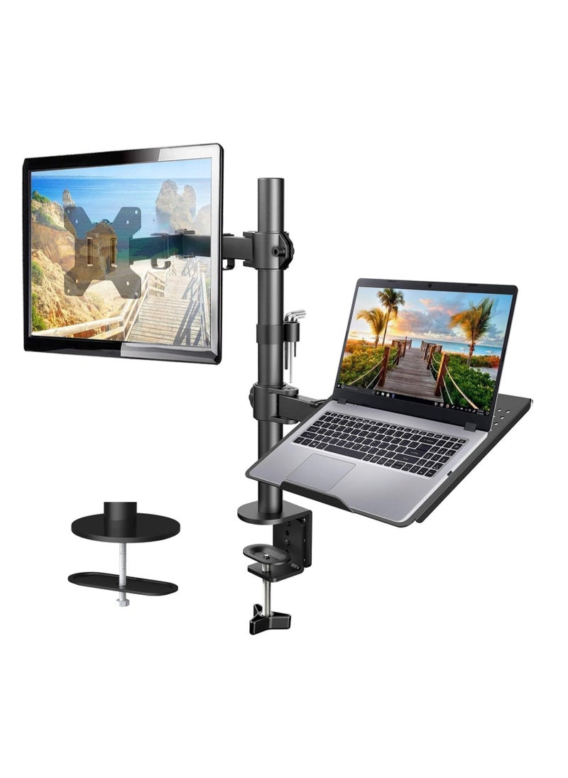 XICEN - Laptop Monitor Mount, Single Monitor Desk Mount Holds 13-27 inch Computer Screen, Laptop Notebook Desk Mount Stand Fits Up to 17 inch, Fully Adjustable Weight Up to 17.6lbs - Image 1