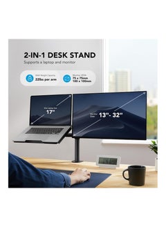 XICEN Laptop Monitor Mount, Single Monitor Desk Mount Holds 13-27 inch Computer Screen, Laptop Notebook Desk Mount Stand Fits Up to 17 inch, Fully Adjustable Weight Up to 17.6lbs  - Image 2