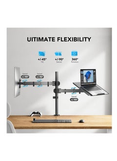 XICEN Laptop Monitor Mount, Single Monitor Desk Mount Holds 13-27 inch Computer Screen, Laptop Notebook Desk Mount Stand Fits Up to 17 inch, Fully Adjustable Weight Up to 17.6lbs  - Image 4