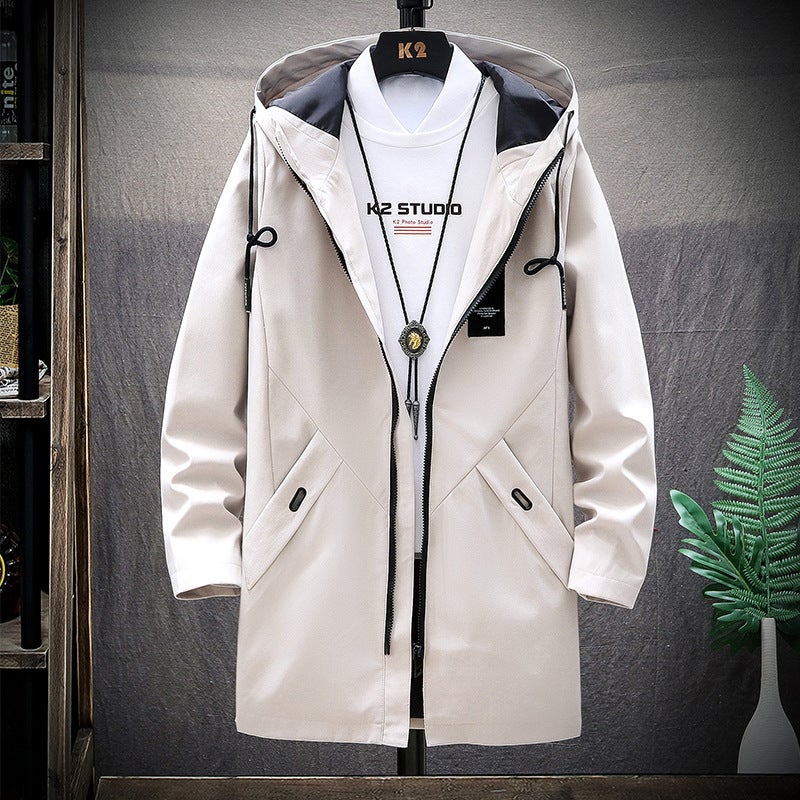 2019 Autumn Men'S Mid-Length Trendy Trendy Trendy Trendy Men'S Loose Hooded Jacket Men'S Casual Cardigan - Image 2