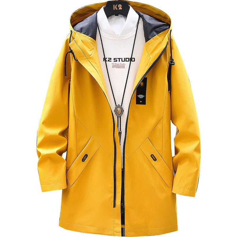 2019 Autumn Men'S Mid-Length Trendy Trendy Trendy Trendy Men'S Loose Hooded Jacket Men'S Casual Cardigan - Image 5