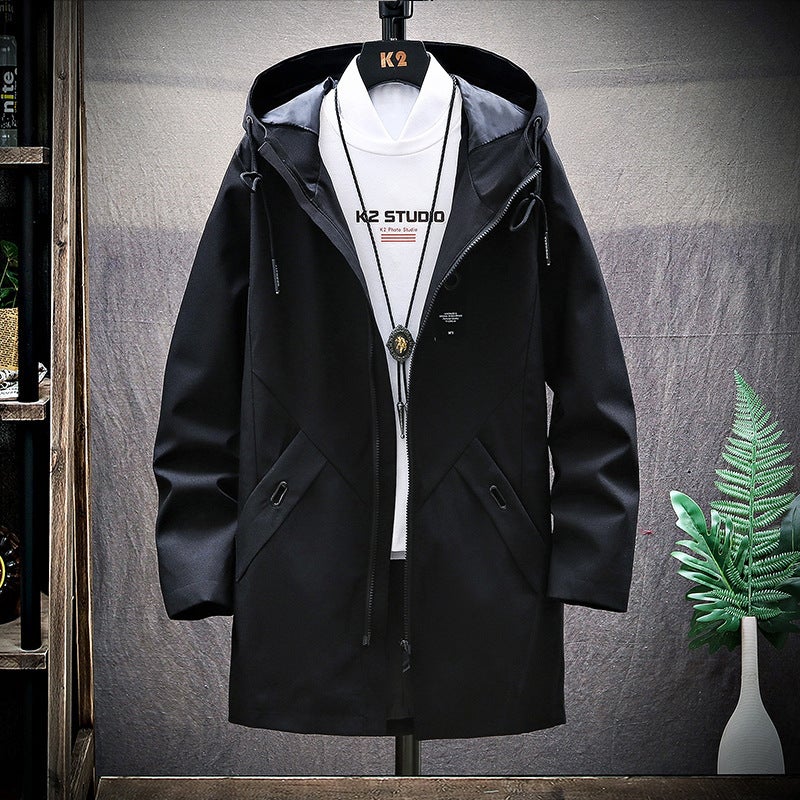 2019 Autumn Men'S Mid-Length Trendy Trendy Trendy Trendy Men'S Loose Hooded Jacket Men'S Casual Cardigan - Image 3