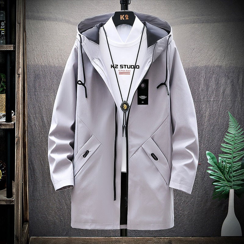 2019 Autumn Men'S Mid-Length Trendy Trendy Trendy Trendy Men'S Loose Hooded Jacket Men'S Casual Cardigan - Image 1