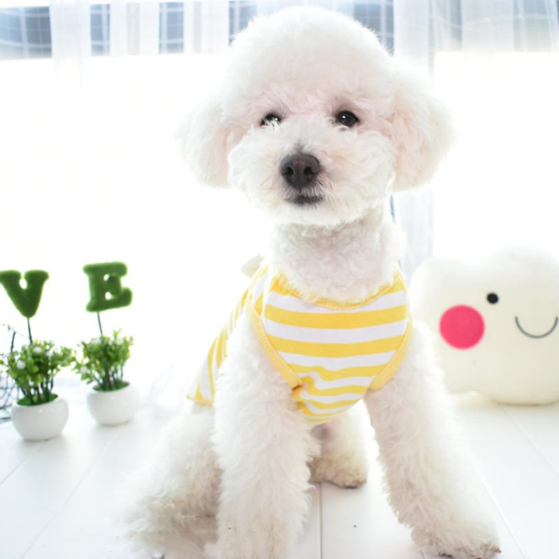 Spring Pet Clothes Striped Vest Dog Clothes Pet Supplies Accessories for Dog Pet Size XL Yellow - Image 4
