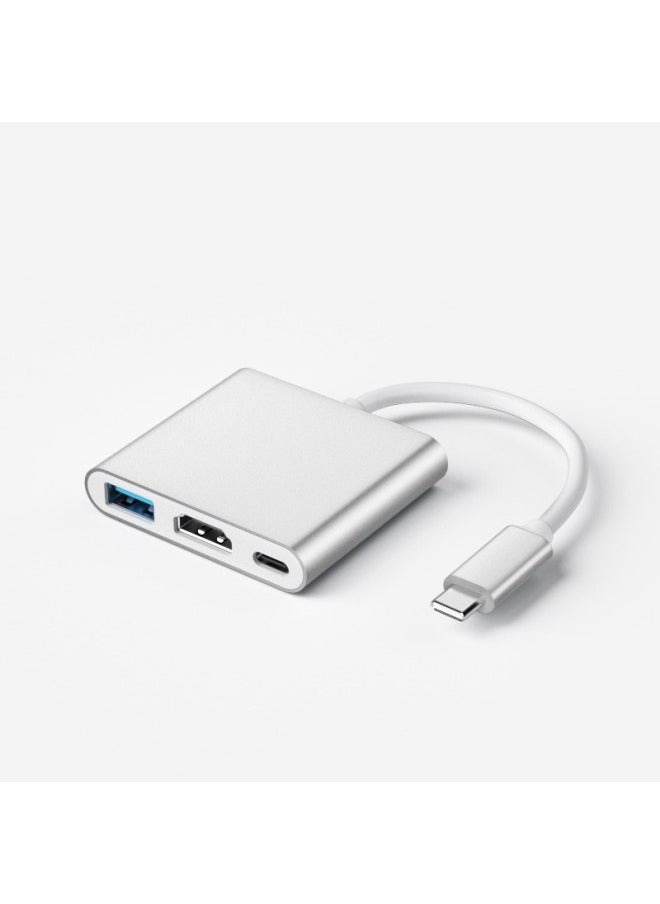Generic - Type-c3.1 To Hdmi Hub Pd Three-in-one With PD Power Supply Support 4K60HZ Type-c To USB3.-Colour:Silver - Image 1