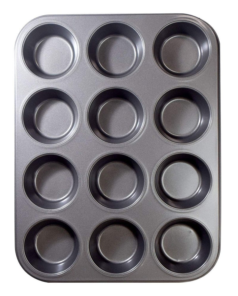 FEDDE Cup Muffin Pan NonStick Baking Pans Easy to Clean and Perfect for Making Jumbo Black - Image 1