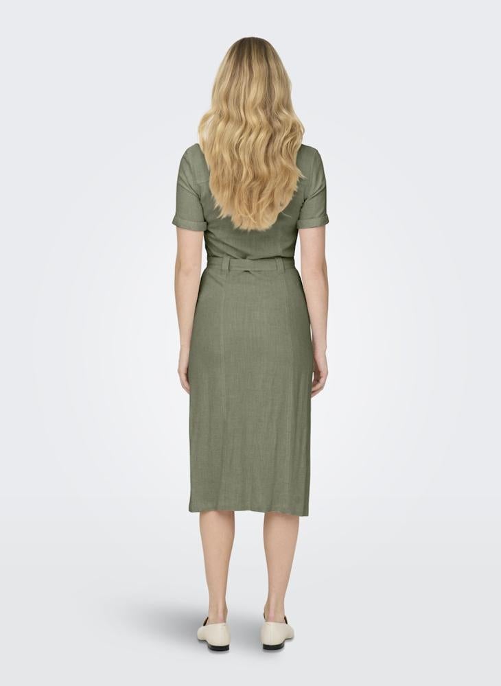 ONLY ONLSIESTA Tie Waist Short Sleeve Maxi Shirt Dress - Image 2