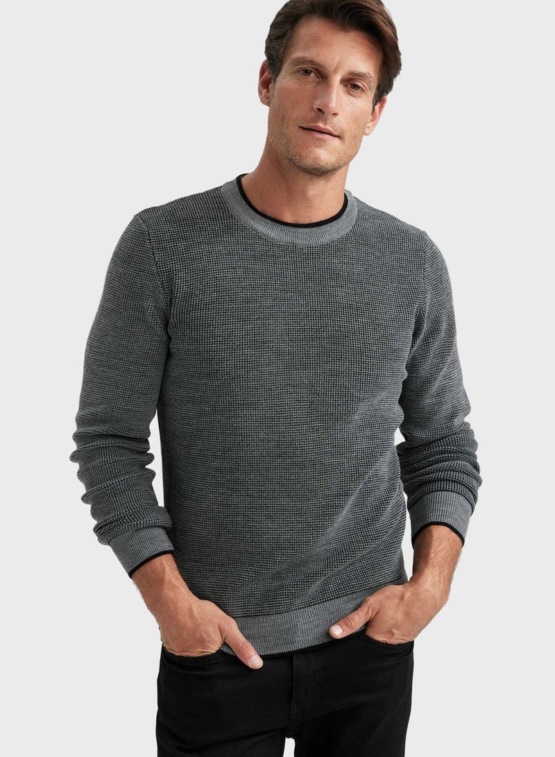 DeFacto Crew Neck Knitted Sweater - Image 1