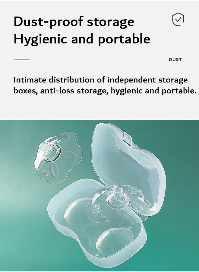 FIRSTAR - 2 Pcs Contact Nipple Shields, Ultra-Thin and Super-Soft Food-Grade Silicone Nipple Extender - Image 1