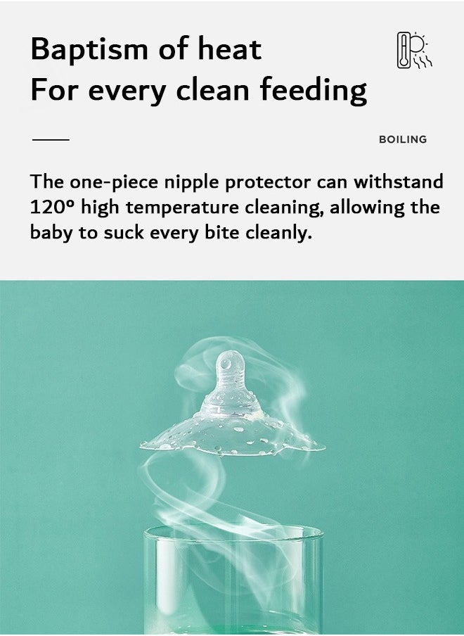 FIRSTAR - 2 Pcs Contact Nipple Shields, Ultra-Thin and Super-Soft Food-Grade Silicone Nipple Extender - Image 1