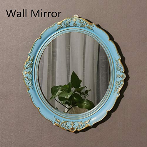 Yamfurga Decorative Mirrors Tray, Hanging Wall Mirror, Vintage Multi-Functional Display Tray, Jewelry Trays, Vanity Trays, Serving Trays,13" W x 15" L, Golden Blue - Image 2
