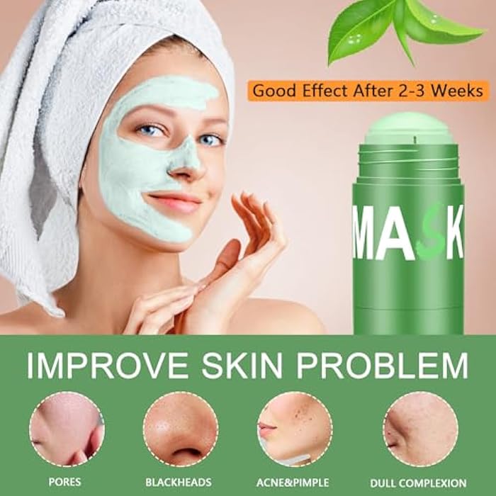 Lisara Green Tea Face Mask Stick for Face, Blackhead Remover with Green Tea Extract, Poreless Deep Cleanse Mask Stick For Purifying, Moisturizing, Oil Control Reduce For Women and Men,All Skin Types,2 Pieces - Image 4
