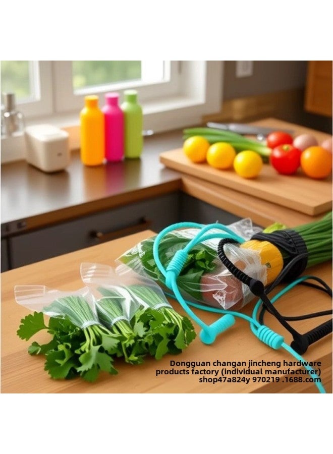 Loquat 215mm Colorful Self-locking Silicone Cable Tie Data Cable Headset Winder DIY Key Doll Sling-Color:Green - Image 4