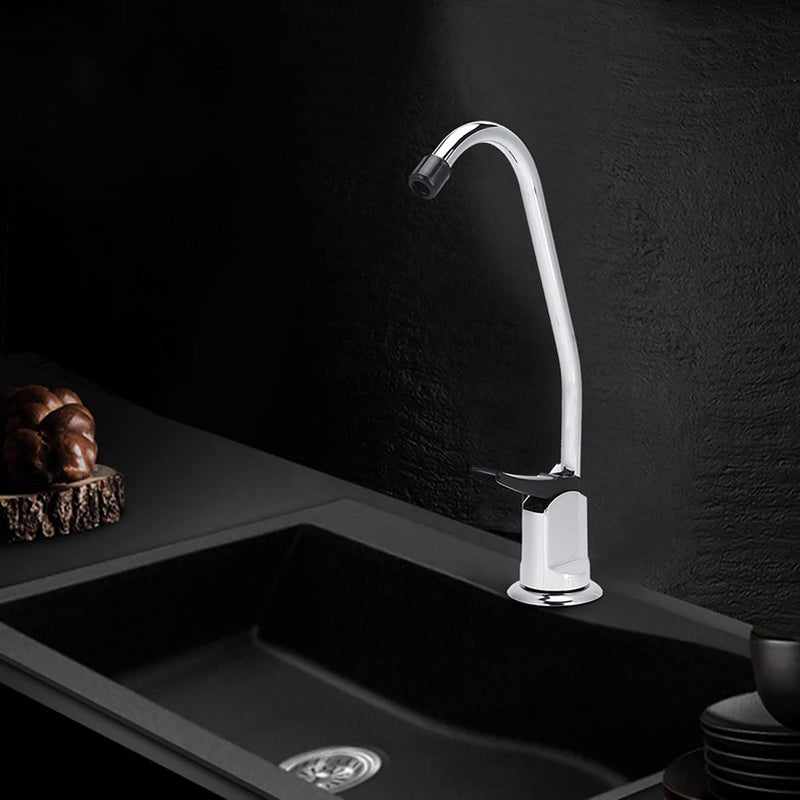 زيرون صنبور من الفولاذ المقاوم للصدأ مطلي بالكروم مطلي بالتناضح العكسي أوزة الرقبة السريعة اتصال مياه الشرب مرشح المطبخ صنبور المطبخ صنبور لنظام ترشيح مياه RO الشرب - Image 2