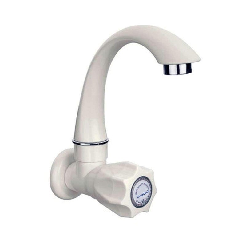 Droptech PVC Sink taps Cock for Kitchen Sink FaucetPlastic Sink Cock tap Bathroom Wash Basins Wall Mounted Standard Size 12 15mm White Pack of 5 - Image 2