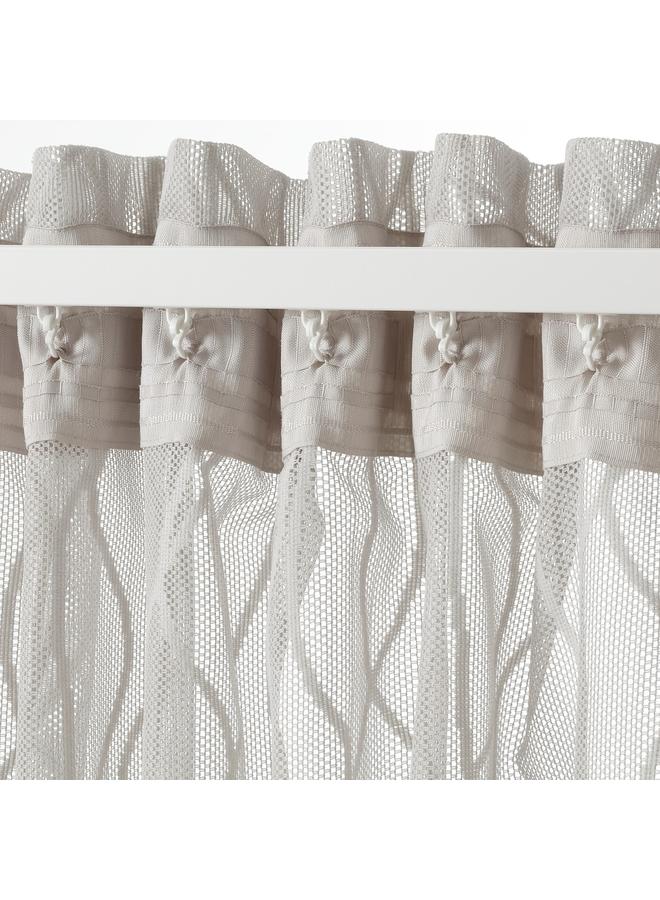 erorex Sheer curtains, 1 pair, with heading tape/grey, 145x300 cm - Image 3