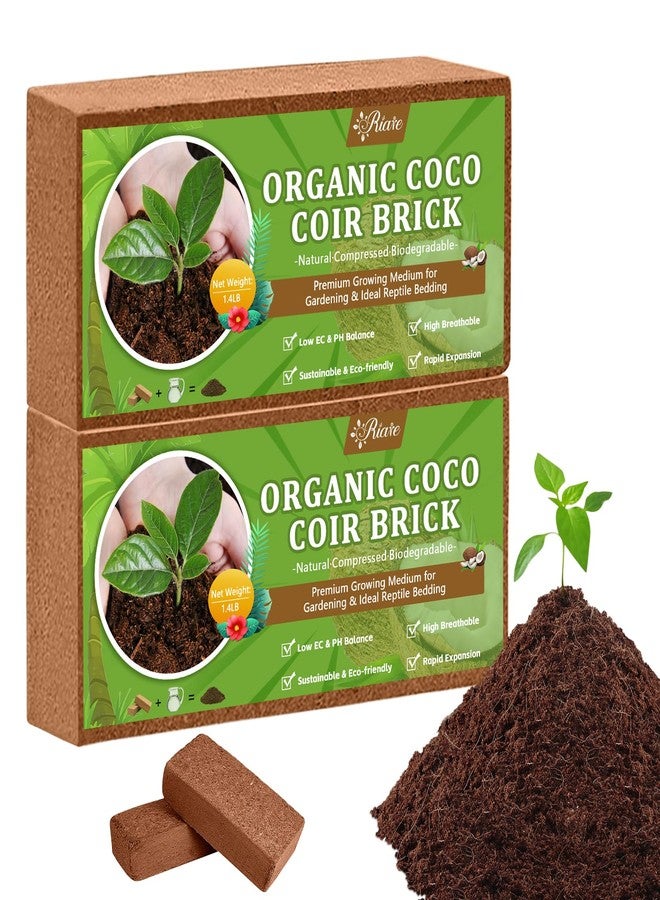 Riare Organic Coco Coir Bricks- 100% Natural Compressed Coco Brick Coconut Fiber Substrate High Expansion Coco Coir Pith Coconut Husk for Garden (2) - Image 1