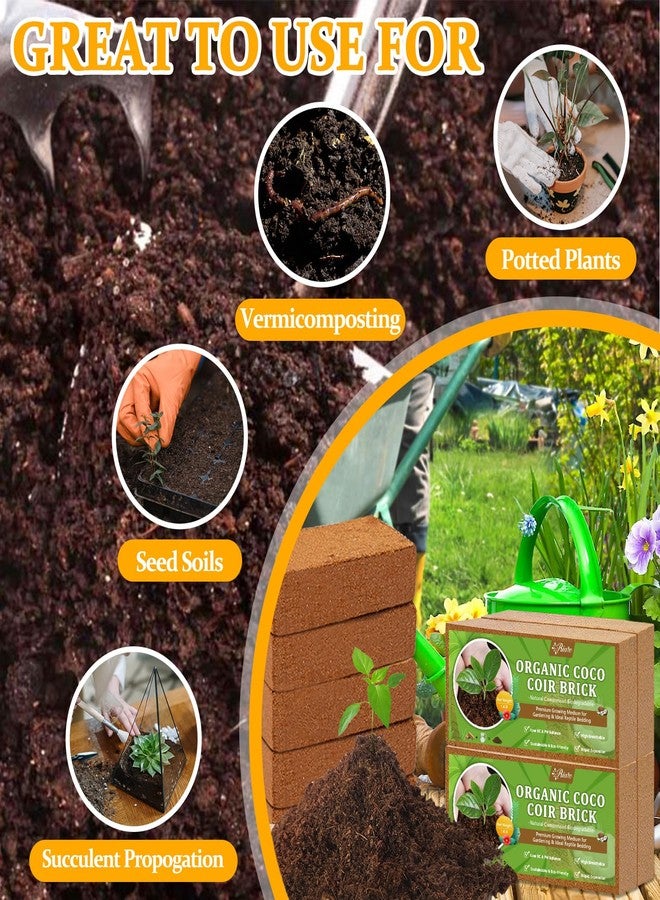 Riare Organic Coco Coir Bricks- 100% Natural Compressed Coco Brick Coconut Fiber Substrate High Expansion Coco Coir Pith Coconut Husk for Garden (2) - Image 5
