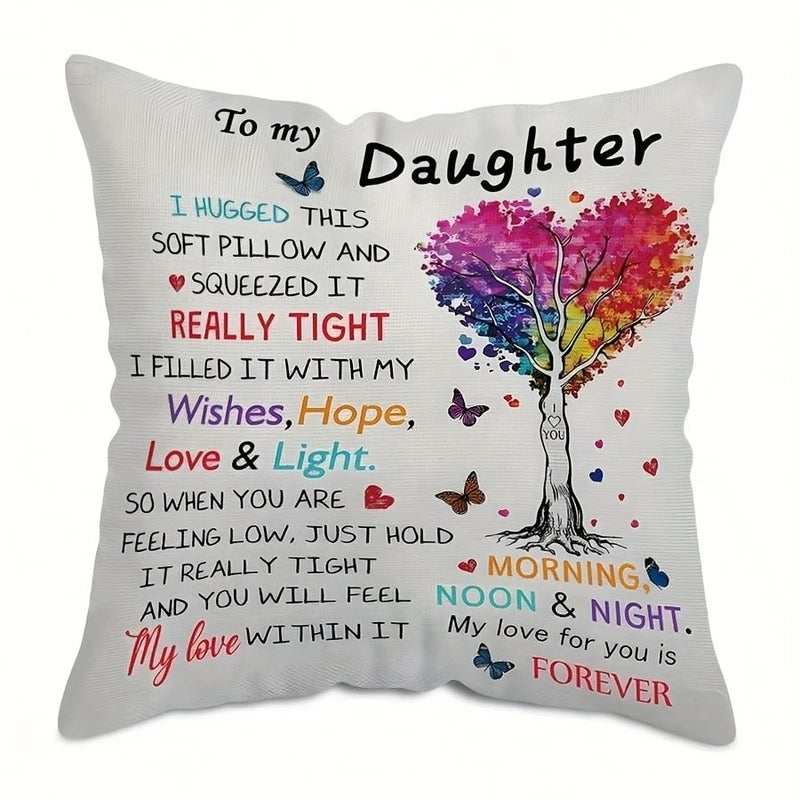 Mom Daughter Pillowcase Gift 17 72x17 72 Inch Inspirational Message Cushion Cover Machine Washable All Season - Image 3