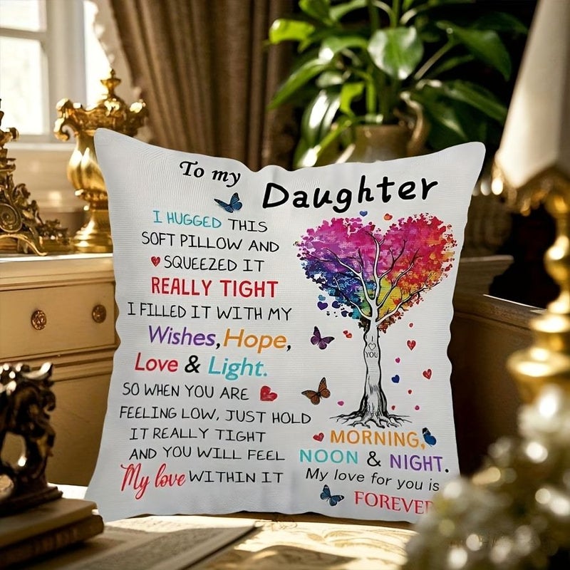 Mom Daughter Pillowcase Gift 17 72x17 72 Inch Inspirational Message Cushion Cover Machine Washable All Season - Image 5