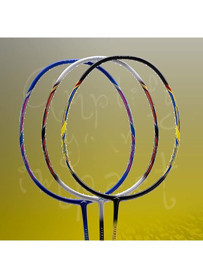 ATOMIC-X 38 CTRL Carbon Fibre Strung Badminton Racket with Full Racket Cover  | For Intermediate Players | 83 grams | Maximum String Tension - 38lbs