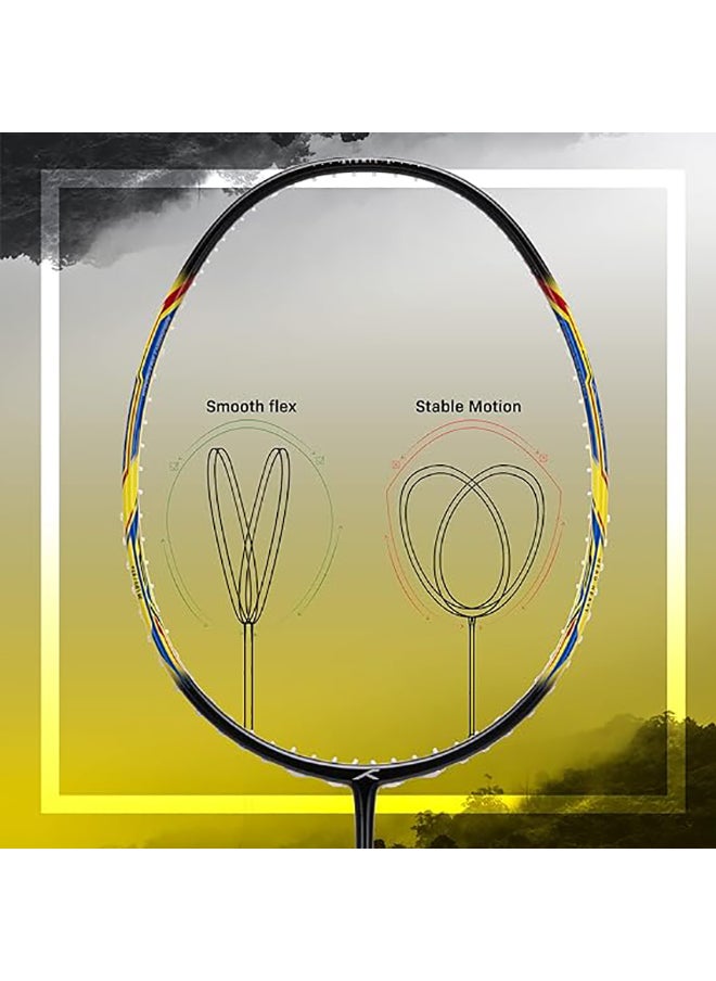ATOMIC-X 38 CTRL Carbon Fibre Strung Badminton Racket with Full Racket Cover  | For Intermediate Players | 83 grams | Maximum String Tension - 38lbs
