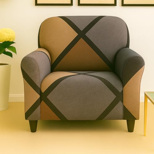 Homerz Premium 5 (3+2) Seater Universal Elastic fit Sofa Cover Fully Covered, Non-Slip Sticky Elastic Stretchable Sofa Set Slipcover Protector (Biscoff, 5 (3+2) Seater) - Image 2