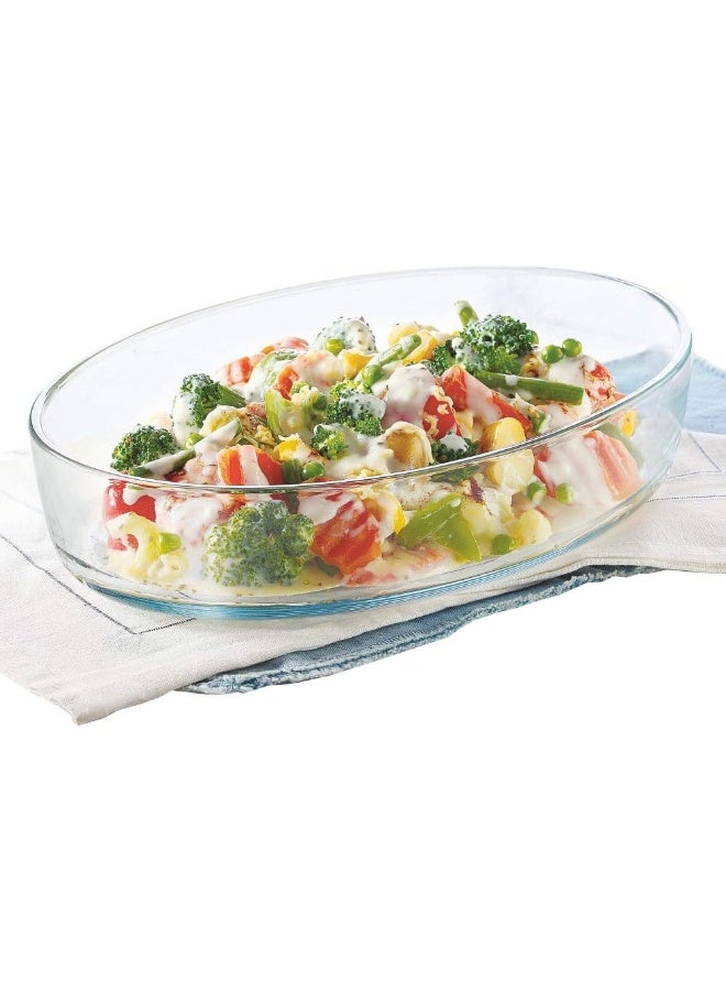 BOROSIL Oval Baking Dish, 700 Ml, Transparent - Image 1