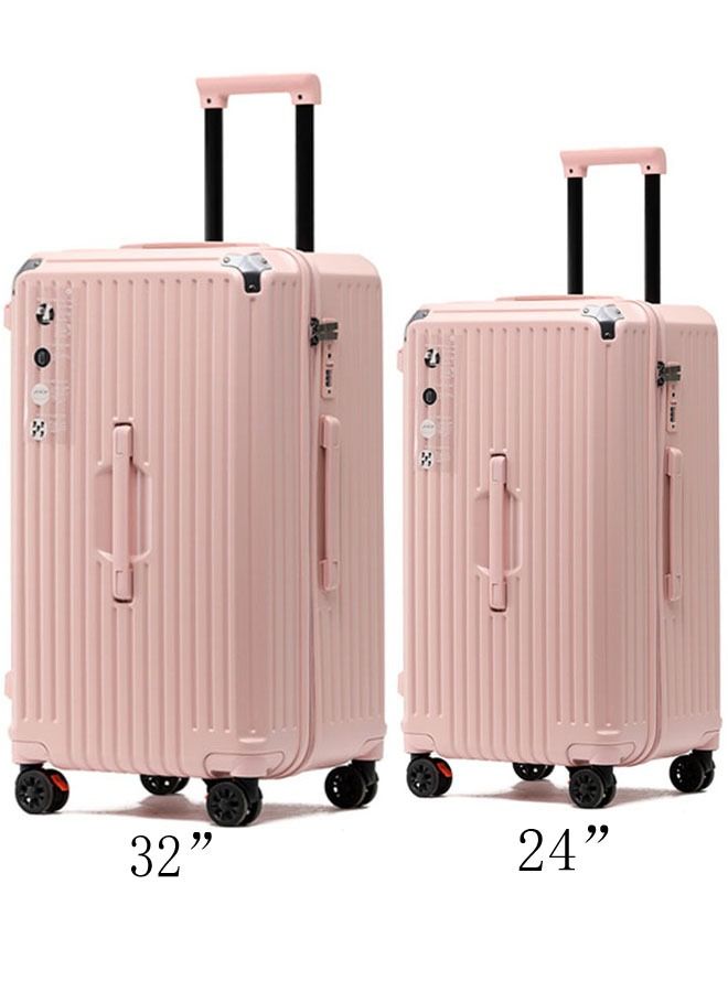 NKX Set of 2 Premium Expandable Aluminum Frame ABS and PC Suitcase With USB charging port and C type and 5 wheel,24 and 32 Inch  - Image 1