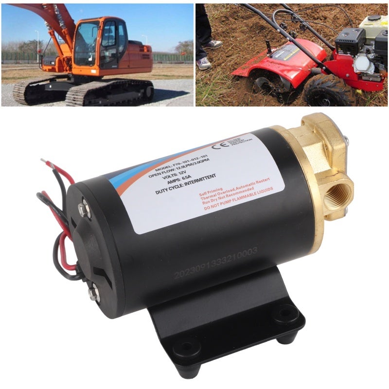 Electric Pump: Brass Head 12.0L/min Flow Rate - Seamless Connection Anti-vibration Alloy Steel Base for High-viscosity Oil, Diesel, Lubricating Oil Applications - Image 5