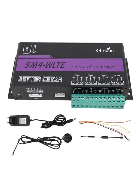 4G 4 Channel Remote Switch Controller APP WEB SMS Relay Control Box for Temperature Humidity Power Failure Alarm