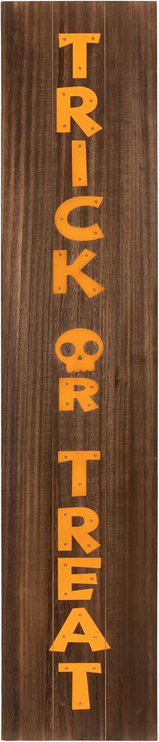 Designstyles Trick or Treat LED Porch Leaner Halloween Sign  5 Ft Tall Light Up Welcome Sign for Door or Wall Leaning  Halloween Decorations for Home  Classroom  Spooky Farmhouse Fall Decor by Designstyles - Image 1