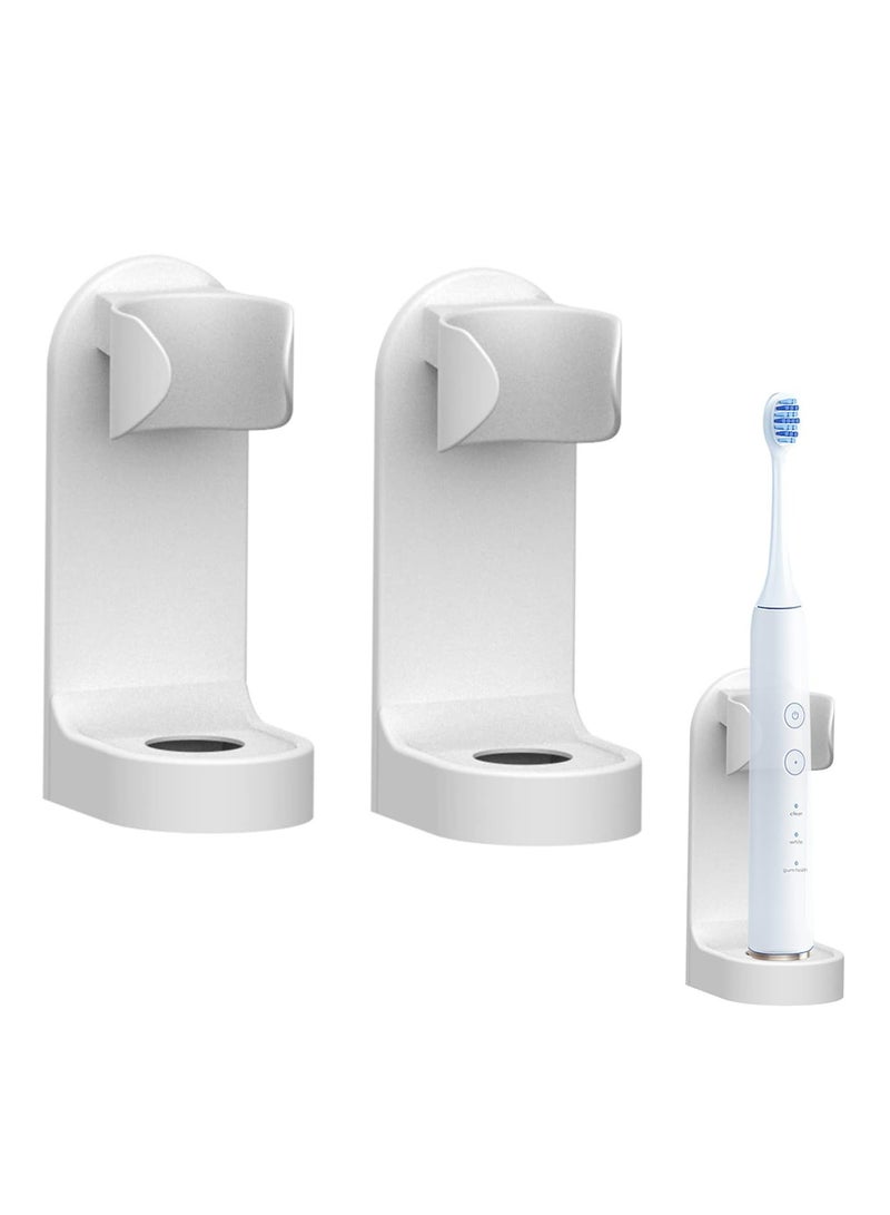 Loquat 2 Pack Wall-Mounted Electric Toothbrush Holders with Adhesive, Space-Saving for Bathroom - Image 1