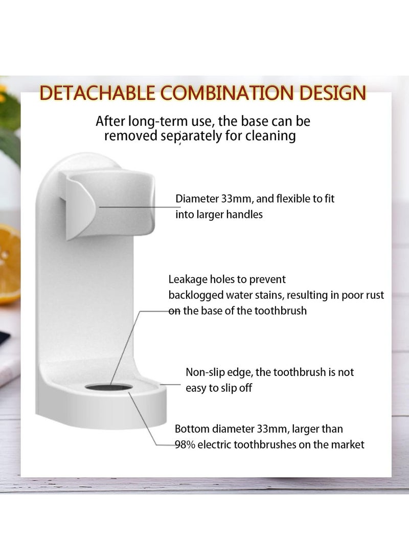Loquat 2 Pack Wall-Mounted Electric Toothbrush Holders with Adhesive, Space-Saving for Bathroom - Image 3