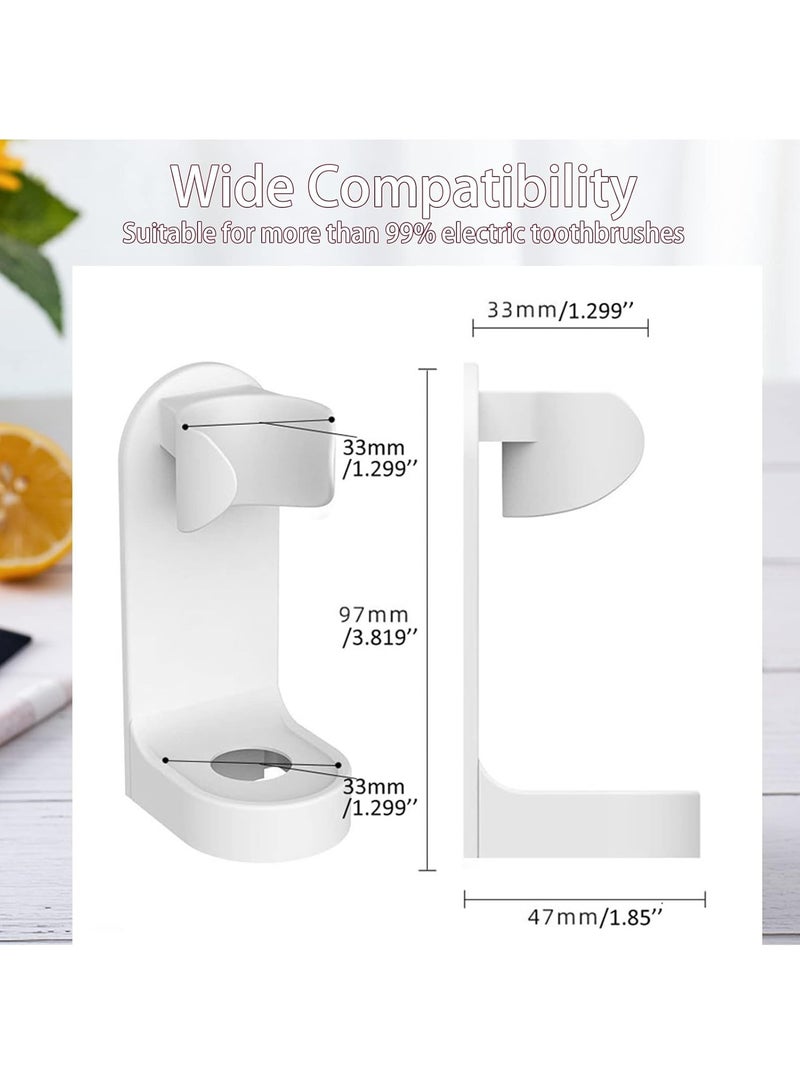 Loquat 2 Pack Wall-Mounted Electric Toothbrush Holders with Adhesive, Space-Saving for Bathroom - Image 2