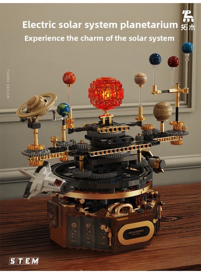 Building Blocks - T2004 electric solar system planet instrument [mechanical linkage] Building Blocks - Wedo programming kit, children's science learning, creative construction, birthday gift. - Image 1