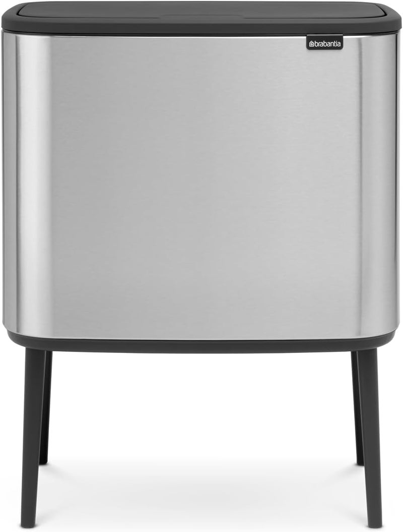 Brabantia Bo Touch Bin with Plastic Bucket, 36L - Matt Steel Fingerprint Proof - Image 1