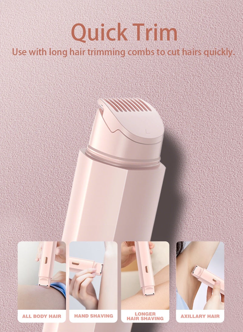 Generic 2-in-1 electric shaver for women,Electric Razor,Bikini Trimmer,Lady Razor for Legs,Arm,Underarm,Bikini，Face,Wet&Dry, IPX7 Waterproof, Rechargeable Trimmer with Type-C Charging,Pink - Image 4