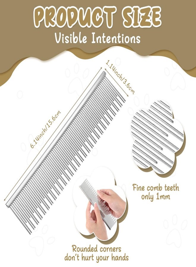 HaiFafafaing 6 Inches Stainless Steel Dual Tooth Cat Comb, Deshedding Dematting Detangler Grooming Tool For Long Haired Cats, Pet Hair Removal Brush - Image 2