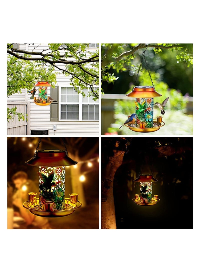 Outdoor Bird Feeder Wild Bird Feeder Hanging Bird Seed Feeder Tube Wildlife Food Holder Cage Feeding Container with Hanger for Outdoor Bird Watching Garden Yard Ornament Bird Lovers Gift
