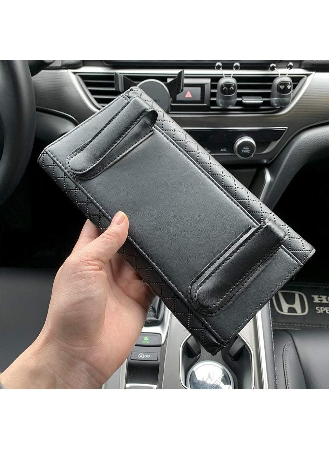 Car Tissue Holder, Sun Visor Tissue Holder, Car Visor Napkin Holder, PU Leather Backseat Tissue Case for Car/Truck (Black) - Image 3