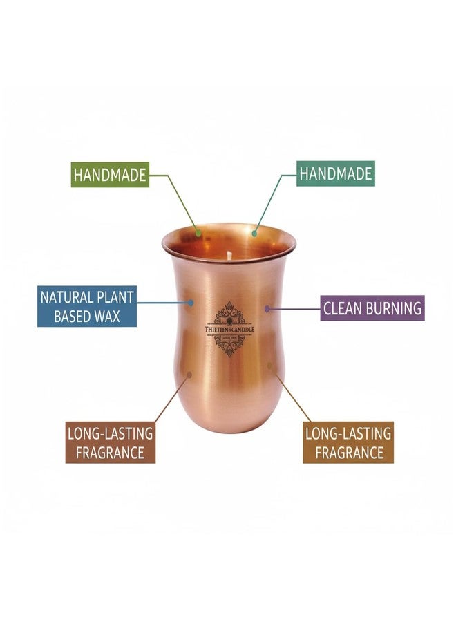 Thirteenkcanddle Copper Jar Soy Wax Candle Handmade Handcrafted Aroma Candles Size - 9.5 x 8 CM - Image 3