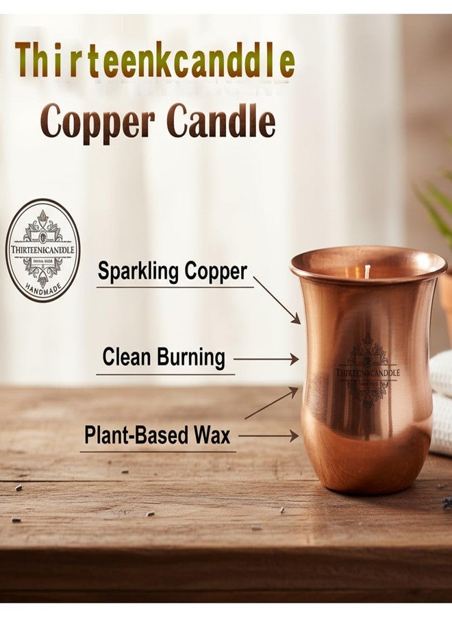 Thirteenkcanddle Copper Jar Soy Wax Candle Handmade Handcrafted Aroma Candles Size - 9.5 x 8 CM - Image 2