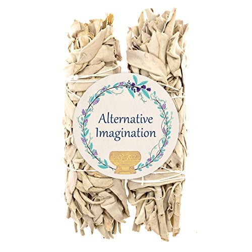 Alternative Imagination White Sage Sticks 2 Pack - 6 Inch Natural Smudge Sticks for Sage Smudge Kit Refill, Meditation Accessories, Witchcraft Supplies, Spiritual Cleansing, Spiritual Gifts - Alternative Imagination - Image 1