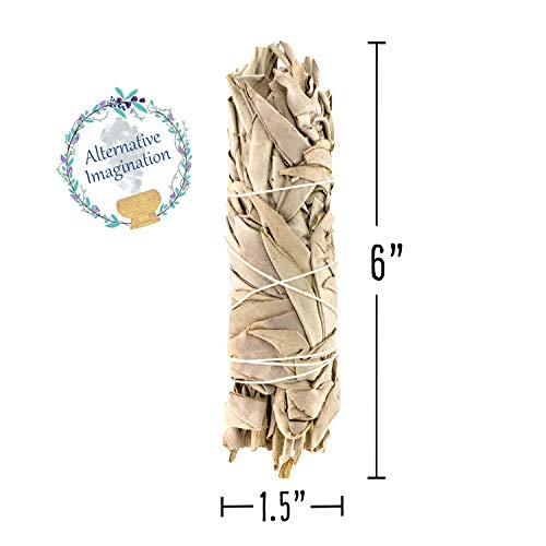 Alternative Imagination White Sage Sticks 2 Pack - 6 Inch Natural Smudge Sticks for Sage Smudge Kit Refill, Meditation Accessories, Witchcraft Supplies, Spiritual Cleansing, Spiritual Gifts - Alternative Imagination - Image 2